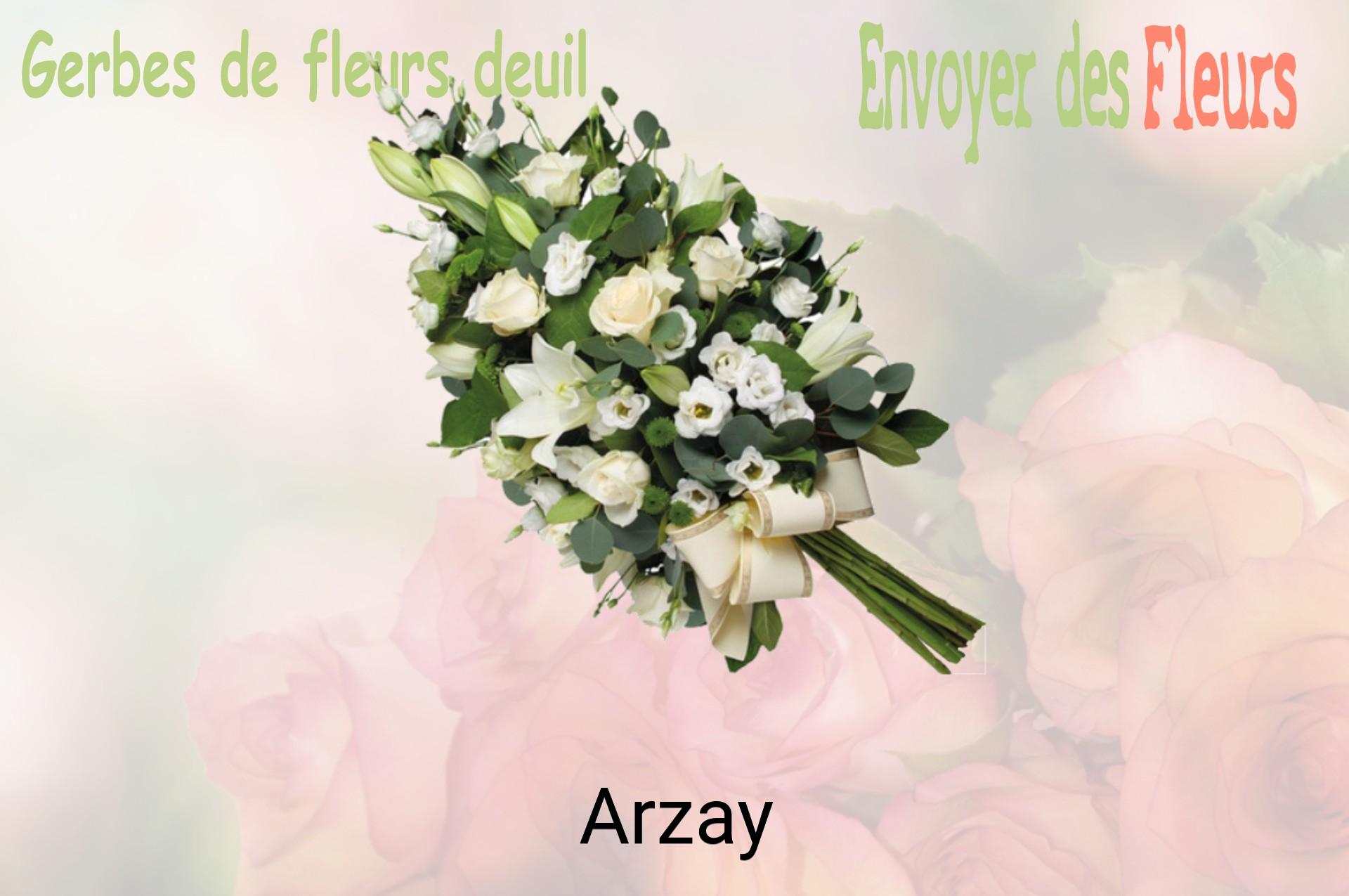 Gerbe de fleurs de deuil livrée à Arzay